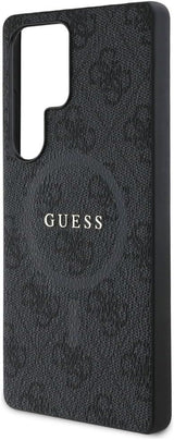 Guess Leather 4G Coloured Ring Classic Logo Case with MagSafe for Samsung Galaxy S25 Ultra 6.9" Black - GUHMS25LG4GFRK