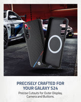 BMW Carbon Tricolor with MagSafe Case for Samsung Galaxy S24 6.2" Black - BMHMS24S23PUDTK