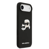 Karl Lagerfeld Liquid Silicone Double Head Case with MagSafe for iPhone 17 Air 6.5" Black - KLHMP17MSKCHPPLK