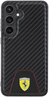 Ferrari Carbon Stitched Bottom Hard Case for Samsung Galaxy S24 6.2" Black- FEHCS24SN3PUK