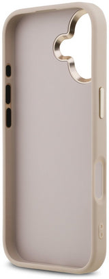 Guess PU Leather 4G Big Logo Gold Frame Case for iPhone 17 6.3" Pink - GUHCP17S4GMGCPI