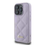 Guess Quilted Metal Logo Case for iPhone 16 Pro 6.3" Light Purple - GUHCP16LPSQSQSU