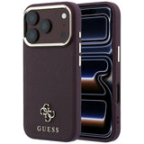Guess Saffiano Small 4G Logo Case for iPhone 17/18 Pro Max 6.9" Burgundy - GUHMP18X6PSA4DMU