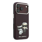 Karl Lagerfeld Smooth Karl & Choupette Bodies Sketch Case with MagSafe for iPhone 17/18 Pro Max 6.9" Burgundy - KLHMP18X6PWKCIDR