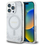 Guess Resin Gradient Glitter Hardcase with MagSafe for iPhone 16 Pro 6.3" Silver - GUHMP16LRGRGES