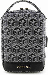 Guess GCube Stripe Metal Logo Organizer Travel Bag Black - GUHBHGCFSEK