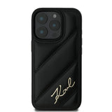 Karl Lagerfeld Quilted Signature Case for iPhone 16 Pro 6.3" Black - KLHCP16LPQDSMGK