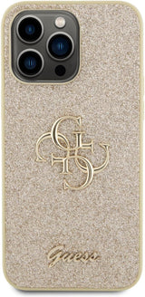 Guess Glitter Script Big 4G Case for iphone 15 Pro Max 6.7" Gold - GUHCP15XHG4SGD