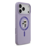 Karl Lagerfeld Liquid Silicone Karl and Choupette with MagSafe Case for iPhone 17 Pro Max 6.9" Purple - KLHMP17LSCMKCRHU