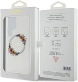 Guess IML Flowers Wreath Hard Case with MagSafe for Samsung Galaxy S24 Ultra 6.8" Clear - GUHMS24LHFWFCT
