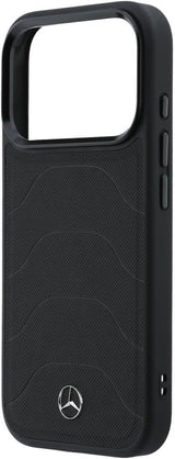 Mercedes Benz Bow Line Leather Case with MagSafe for iPhone 17 Pro 6.3" Black - MEHMP17L25PMERCK