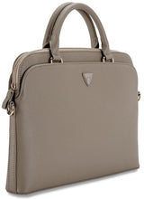 Guess Grained Triangle Logo Zipper Pocket 15" Laptop Bag Brown - GUCB15PGTSPSW