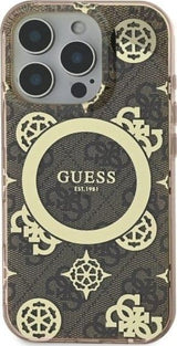 Guess IML Peony On 4G Background Case with MagSafe for iPhone 16 Pro Max 6.9" Brown - GUHMP16XH4PYEEW