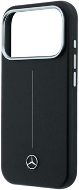 Mercedes Leather Semi Wrap Iconic Line Case with MagSafe for iPhone 17/18 Pro Max 6.9" Black - MEHMP18X25PFWSTK