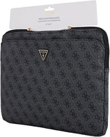 Guess 4G Zipper Pocket Triangle Logo Laptop Sleeve for 14" MacBook Black - GUCS14ZP4DPTK