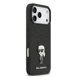 Karl Lagerfeld Fixed Glitter Karl Logo Metal Pin Hard Case for iPhone 17 Pro Max 6.9" Black - KLHCP17XGKNPSK