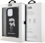 Karl Lagerfeld Ikonik Crossbody Silicone Case for iphone 15 Pro Max 6.7" Black - KLHCP15XSCBSKNK