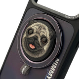 Nimmy Big Eye Cute Pet Pug Dog Face Case with Detachable MagSafe Grip for iPhone 17 Pro 6.3" Black Grey - N-XDY-CXZJZH-IP17-PRO-09-A