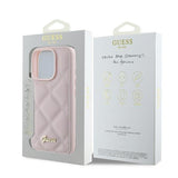 Guess Quilted Metal Logo Case for iPhone 16 Pro 6.3" Pink - GUHCP16LPSQSQSP