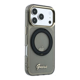 Guess IML Ring Stand 360 Script Metal Logo Case with MagSafe for iPhone 17/18 Pro 6.3" Black - GUHMP18L6HCCMSK