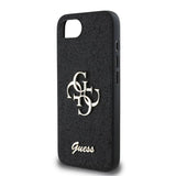 Guess PU Fixed Glitter 4G Metal Logo Case for iPhone 16e 6.1" Black - GUHCPSE4HG4SGK