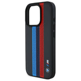 BMW M Performance Tricolor Printed Stripes Case with MagSafe for iPhone 16 Pro Max 6.9" Black - BMHMP16X23PUPTK