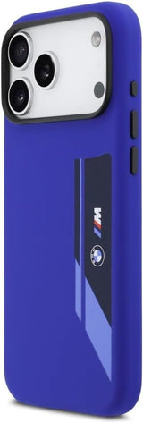 BMW M Series Silicone Vertical Logo Case with MagSafe for iPhone 17 Pro Max 6.9" Blue - BMHMP17X25SDBSV