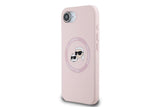 Karl Lagerfeld Liquid Silicone Karl and Choupette Head Case with MagSafe for iPhone 16e 6.1" Pink - KLHMPSE4SKCHTCP