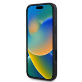 Guess Saffiano Peony Classic Logo Case with MagSafe for iPhone 16 6.1" Black - GUHMP16SAPSMEK