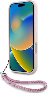 Karl Lagerfeld Quilted Initial Logo with Chain Strap Case for iPhone 16 Pro Max 6.9" Pink - KLHCP16XPSQSKLSMSP