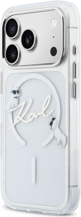 Karl Lagerfeld Script Logo Case with MagSafe for iPhone 17/18 Pro Max 6.9" Clear - KLHMP18X5HKSCAH