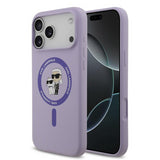 Karl Lagerfeld Liquid Silicone Karl and Choupette with MagSafe Case for iPhone 17 Pro Max 6.9" Purple - KLHMP17LSCMKCRHU