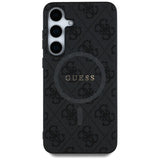 Guess Leather 4G Coloured Ring Classic Logo Case with MagSafe for Samsung Galaxy S25 6.2" Black - GUHMS25SG4GFRK