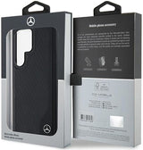 Mercedes Benz Debossed Line with MagSafe Star Logo Case for Samsung Galaxy S24 Ultra 6.8" Black - MEHMS24L23RBGVK