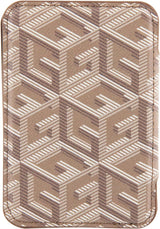 Guess Gcube Stripe Wallet Card Slot Stand Case with MagSafe Brown - GUWMSHGCFSEW