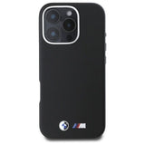 BMW M Series Smooth Full Wrapped Metal Case with MagSafe for iPhone 16 Pro 6.3" Black - BMHCP16L2PMWK