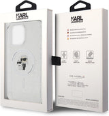 Karl Lagerfeld Glitter Karl & Choupette Hard Case with MagSafe for iphone 15 Pro Max 6.7" Clear - KLHMP15XHGKCNOT