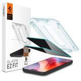 Spigen Glastr EZ Fit Privacy Film Screen Protector 2 Pack for iPhone 16 Pro 6.3" - AGL07929