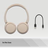 Sony WH-CH520 Over Ear Wireless Bluetooth Headphones Beige - WHCH520C.CE7