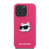 Karl Lagerfeld Silicone Choupette Head Print Case with MagSafe for iPhone 16 Pro Max 6.9" Fuchsia - KLHMP16XSCHPPLF
