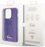 Guess Sequin Script Metal Hard Case for iphone 15 Pro Max 6.7" Purple - GUHCP15XPSFDGSU
