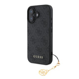 Guess 4G Charms Collection Hybrid Case for iPhone 16 6.1" Black - GUHCP16SGF4GCK