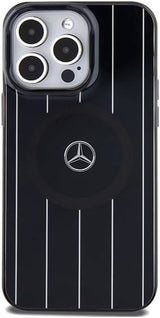 Mercedes Benz Double Layer Crossed Line Case with MagSafe for iphone 15 Pro 6.1" Black - MEHMP15L23HRSK
