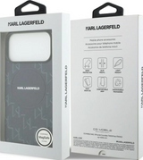 Karl Lagerfeld Monogram Logo Case with MagSafe for iPhone 17 Pro Max 6.9" Blue - KLHMP17X5PGKLMCB