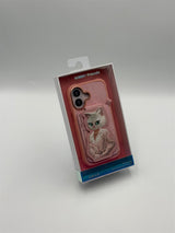 Nimmy White Cat Magnetic Combo Case with Detachable MagSafe Card Holder Stand for iPhone 17 6.3" Pink - N-CXMC-KTZH-IP17-04