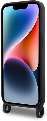 Karl Lagerfeld Ikonik Crossbody Silicone Case for iphone 15 Pro Max 6.7" Black - KLHCP15XSCBSKNK