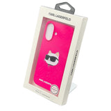 Karl Lagerfeld Silicone Choupette Head Print Case with MagSafe for iPhone 16 6.1" Fuchsia - KLHMP16SSCHPPLF
