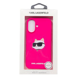 Karl Lagerfeld Silicone Choupette Head Print Case with MagSafe for iPhone 16 6.1" Fuchsia - KLHMP16SSCHPPLF