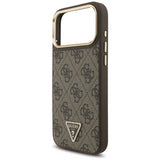 Guess 4G Triangle Logo Case with MagSafe for iPhone 17 Pro 6.3" Brown Gold - GUHMP17LP4GTDGMW
