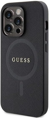 Guess Saffiano Hard Case with MagSafe for iphone 15 Pro 6.1" Black - GUHMP15LPSAHMCK